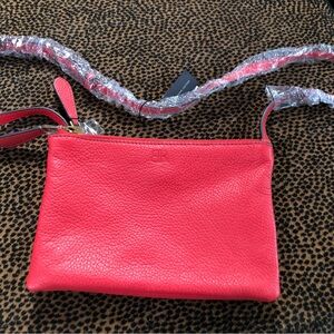 NWT! Beautiful red leather crossbody bag!